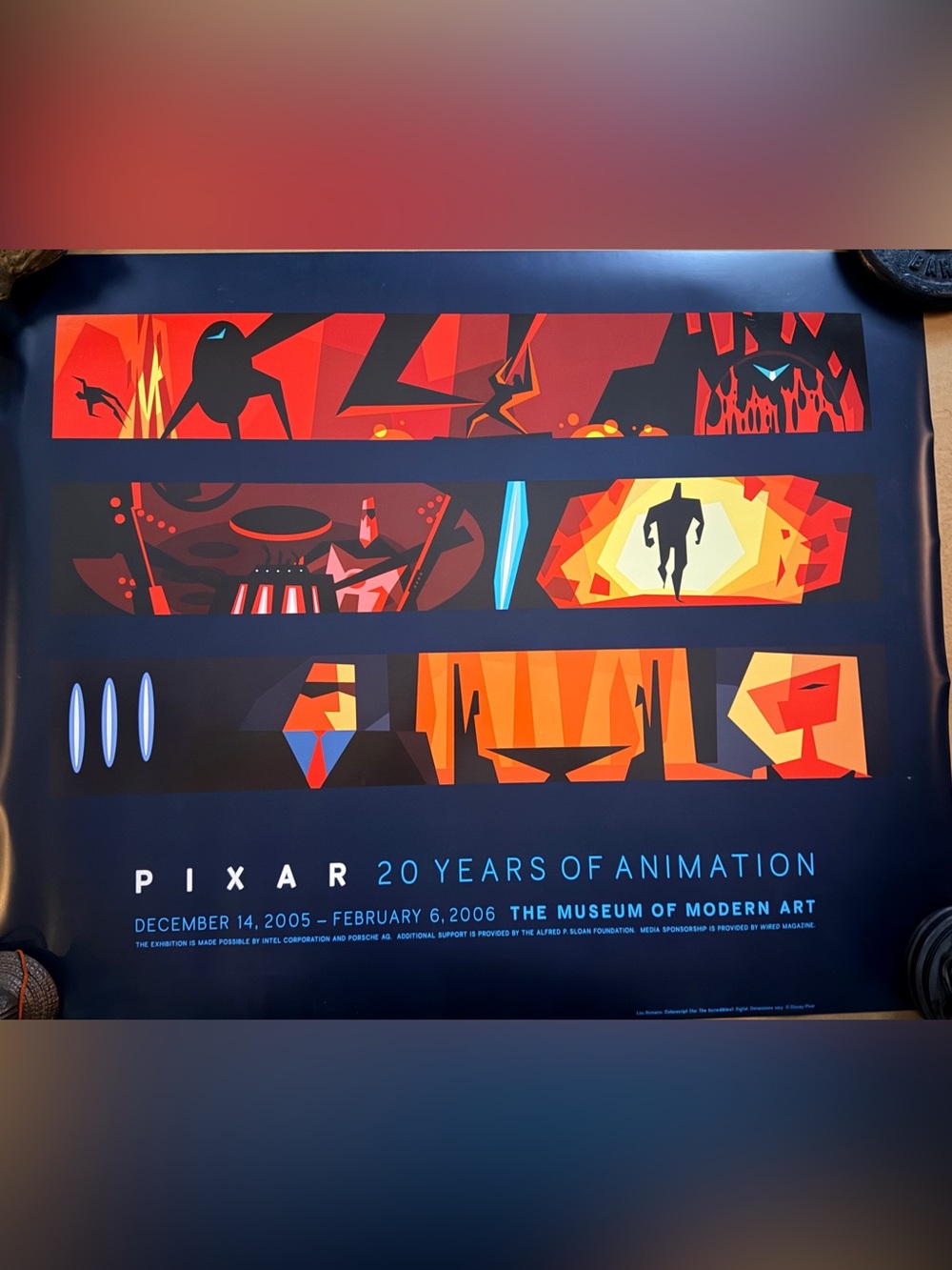 PIXAR 20 Years of Animation Commemorative Poster - 26”x32” MOMA EXHIBIT 05-06